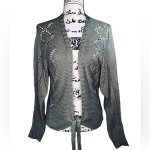 Manon (Babtiste) Woman’s Army Green Tie Front Knit Sweater - Size Medium